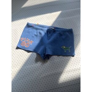 Y2K PINK Victoria's Secret Blue Pink 80 Lounge Shorts XS Y2K Embroidered Dog